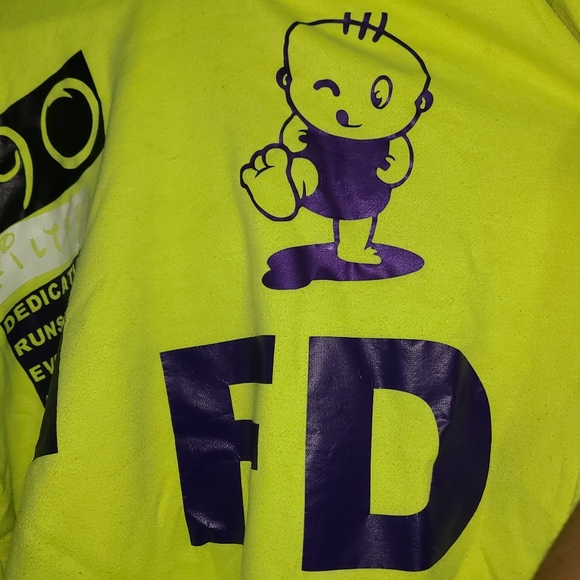 Filthy Dreams Hoodie Pullover Sweater Lime Green With Black & Blue Size 2X - Picture 3 of 8